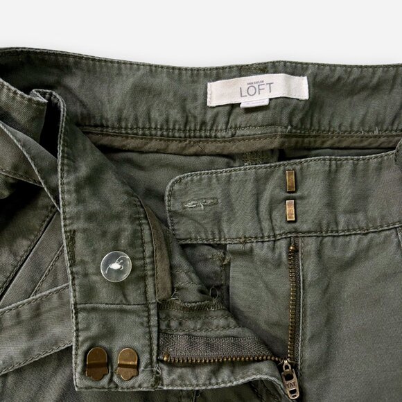 LOFT Olive Green Ankle Cargo Pants - Picture 4 of 9